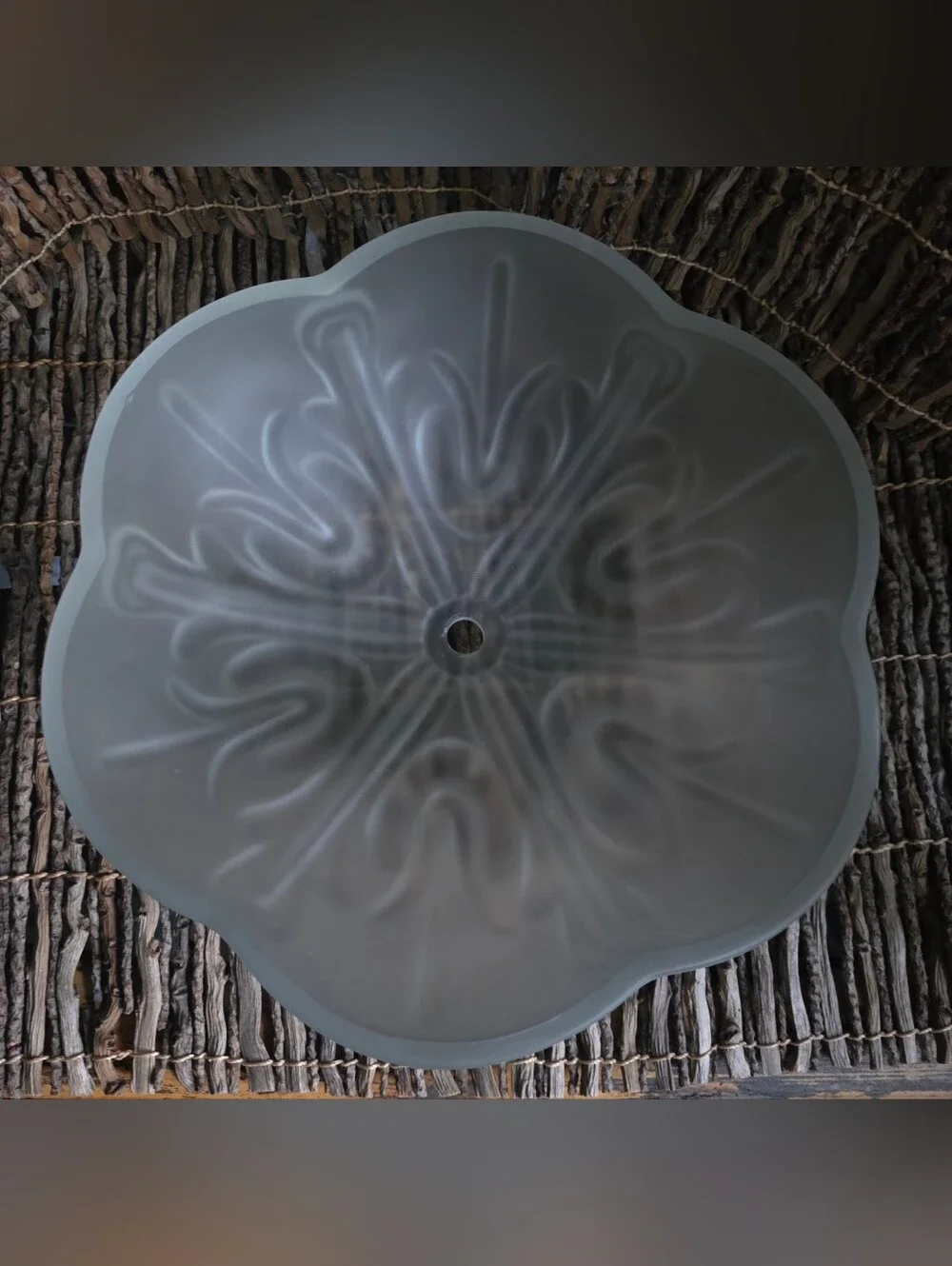 Vintage Frosted Glass Light Shade 9.75